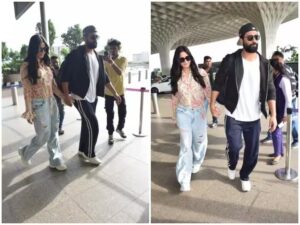 Katrina kaif Vikky Koushal at mumbai airport 1