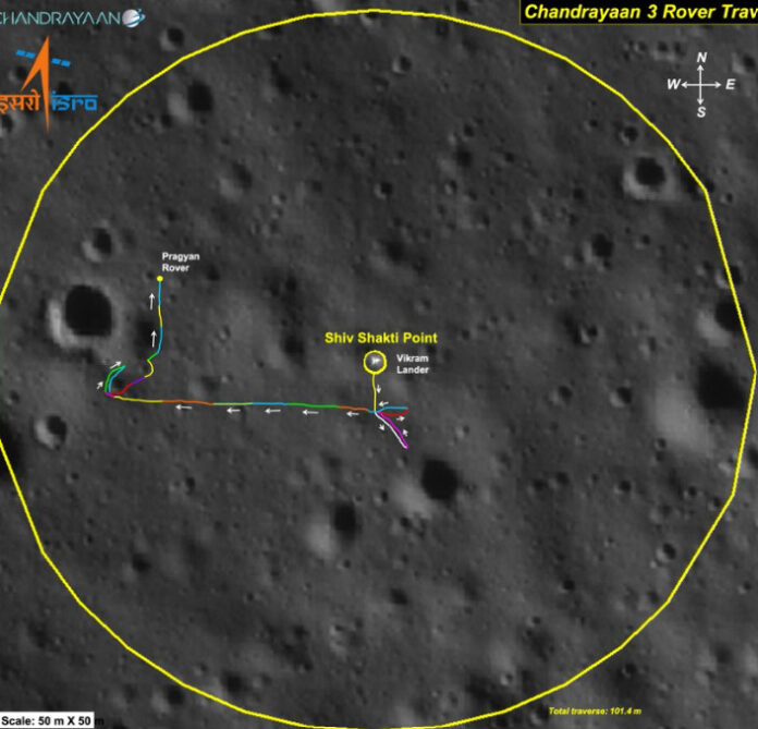 Pragan Rover has traversed over 100 meters on Moon