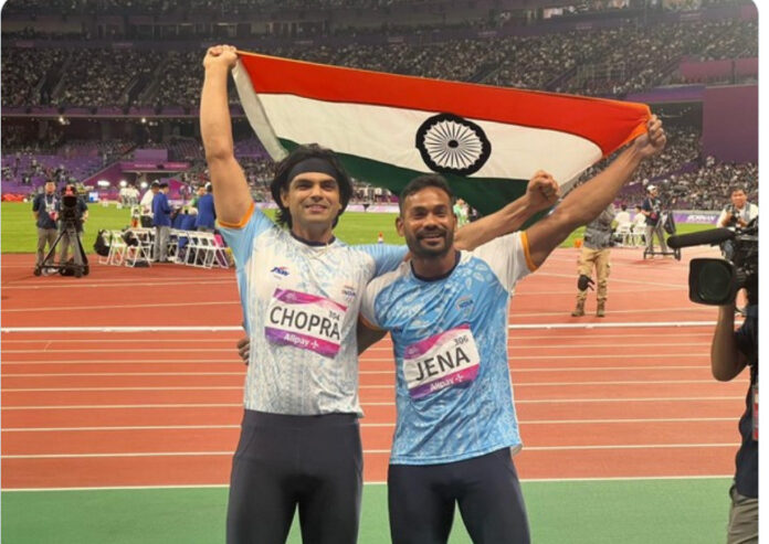 Neeraj Chopra Kishpr Jena Neeraj Chopra And Kishor Jena won gold & silver in Asian Games 2023