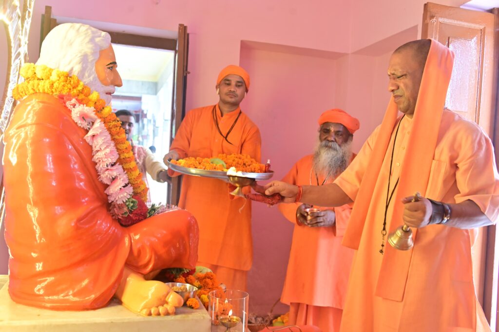 CM Yogi puja in Gorrakshanath dham