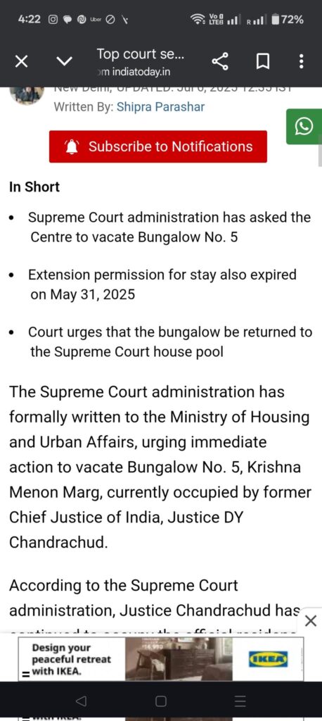 DY Chandrachud Government Bungalow