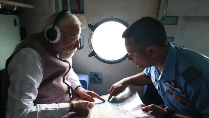 PM Modi Aerial Survey