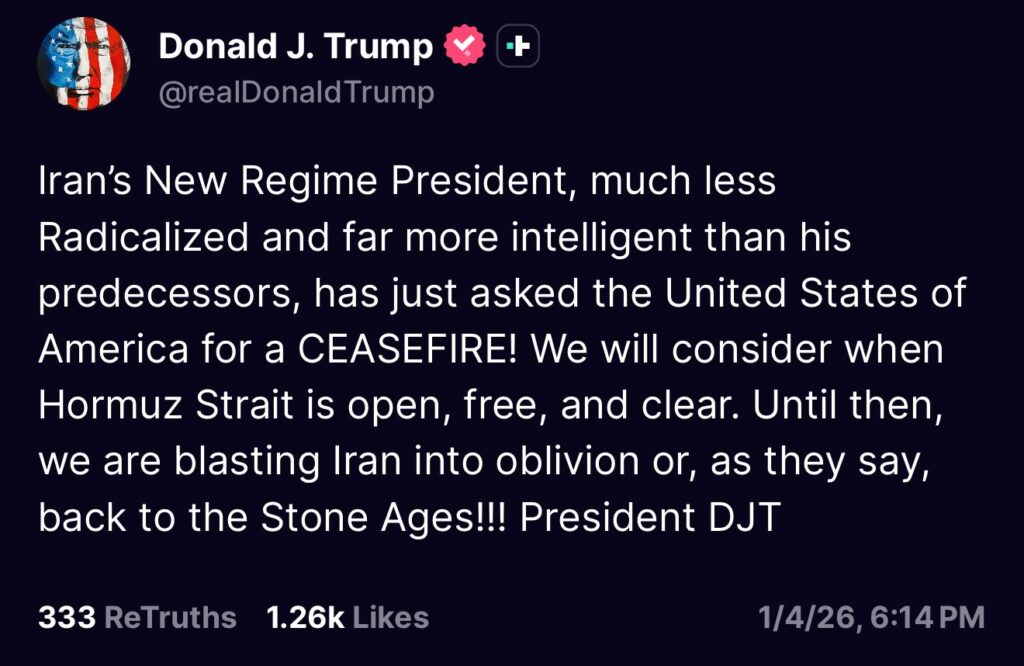 Donald Trump Ceasefire