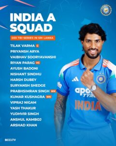 India A team For Tri-Nation Series.