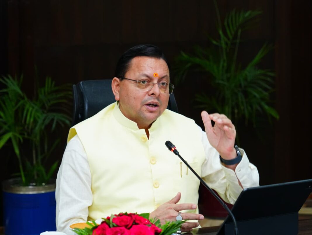 Pushkar Singh Dhami Review Meeting