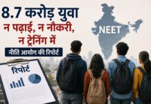 देश में 8.7 करोड़ युवा न पढ़ाई में, न रोजगार में, न ट्रेनिंग में; नीति आयोग की रिपोर्ट ने बढ़ाई चिंता 8.7 crore youth NEET