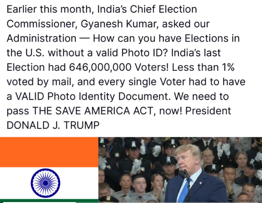 Trump On India's voting system