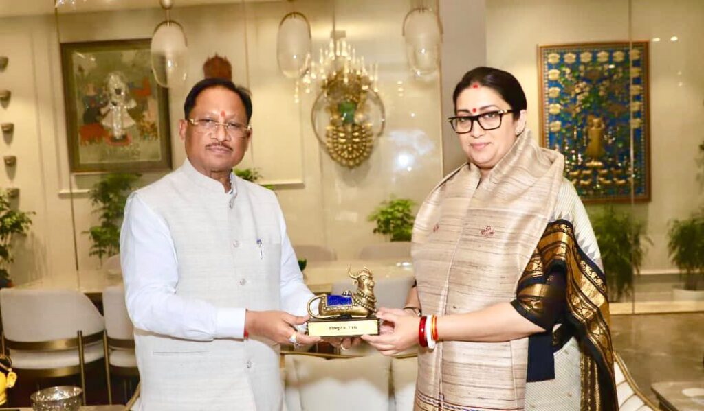 CM Vishnu Deo Sai Smriti Irani  Meeting